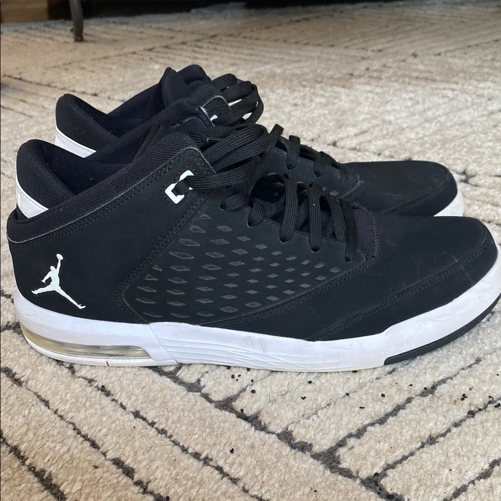 Jordan Black and White Sneakers with Perforated Design